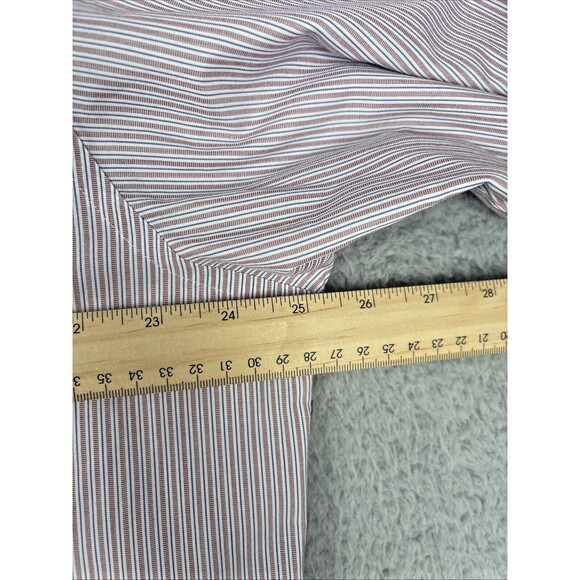 Brooks Brothers Button Down Shirt 17-2/3 Regular Long Sleeve Red Blue Stripe - Picture 5 of 7